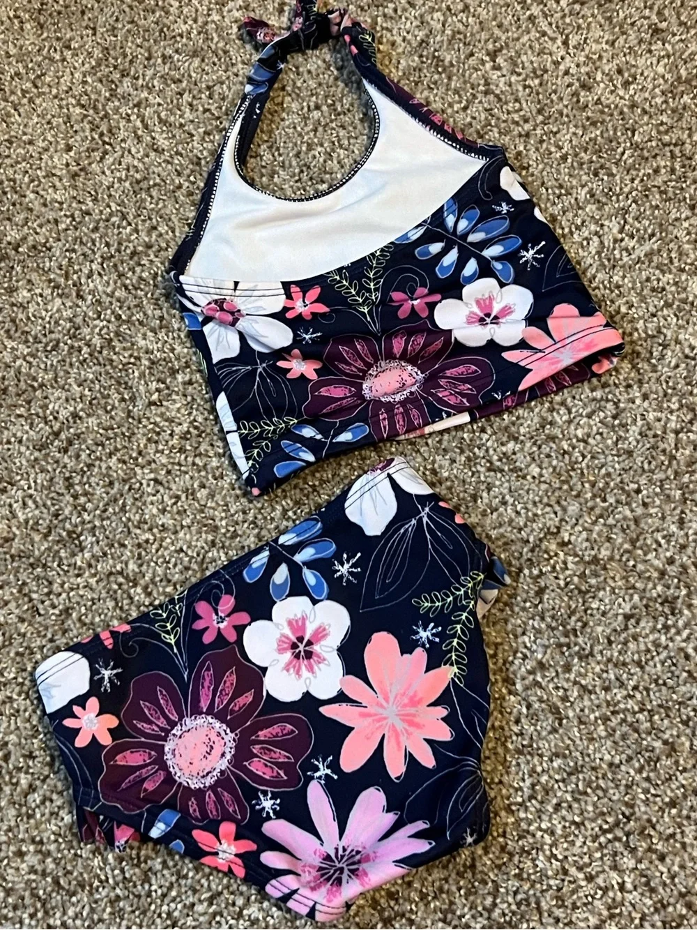 🎉5/$20🎉GYMBOREE Navy Floral Colorful Two-Piece Infant Bikini 12-18m